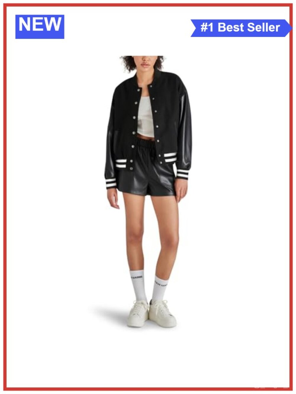 Steve Madden Alexandra Jacket Loose Fit Long Sleeve Round Collar Casual Coat